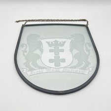 Altes Danzig Stadtwappen Wappen Glas Metall Militaria Gdansk Preußen Ostpreußen