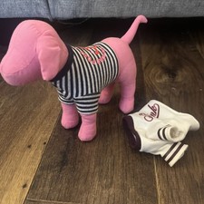 Victoria's Secret Pink Stuffed Dog Navy Stripe Shirt Extra Shirt