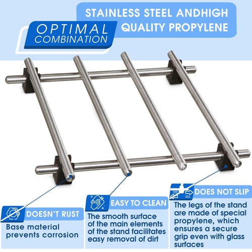 2 Pcs Metal Trivets for Hot Dishes – Stainless Steel Trivet Set | 7" x 7", - Picture 3 of 9