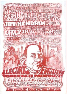 The Electric Factory 24x36 Vintage Psychedelic Concert Poster