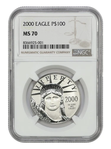 2000 $100 Statue of Liberty NGC MS70 - $100 Platinum Eagles