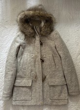 Zara Dufflecoat Winter Mantel Jacke Wollanteil 72% Beige