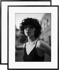 Black Aluminum Picture Frame Set for 12x16 or 16x20 Photos, 2 Pack