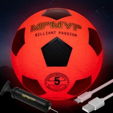 Glow in The Dark Soccer Ball - Water-Resistant, Official Size 5, Light Up wit...