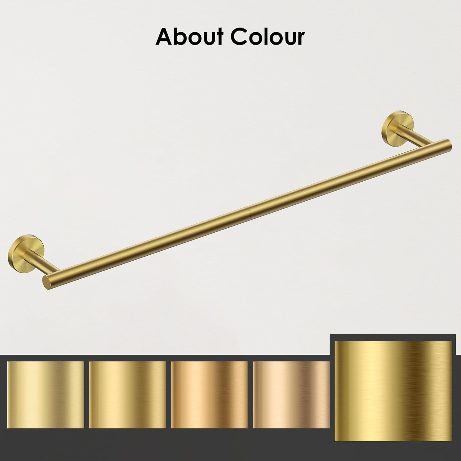 24" Brushed Gold Towel Bar Wall Mounted Stainless Steel Towel Racks for Bathroom