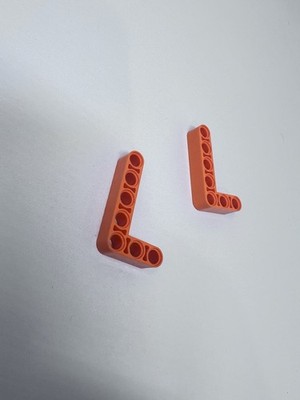 LEGO Parts 32526 Orange Technic, Liftarm 3 X 5 Thick L Shape Lot Of 2