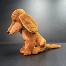 Steiff Waldi Dachshund Dog Sitting Dralon Plush 1970s no ID Vintage Germany