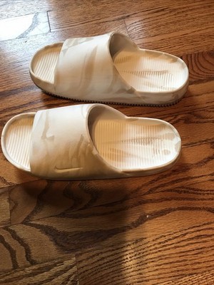 Nike Calm SE Slide In Beige And White Marble Effect Pattern Men s 7 Women s 8