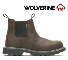 SALE🌟 Men Wolverine Floorhand Romeo Soft Toe Waterproof Work Boot Medium Dark B