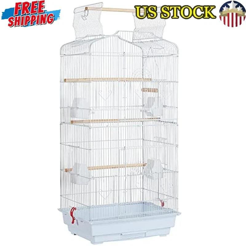 Portable 41 Inch Hanging Bird Cage Small Parrots Finches Lovebirds Travel Use