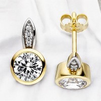 Ohrstecker 375 Gold Gelbgold 8 Zirkonia Ohrringe Goldohrringe Goldohrstecker