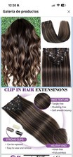 Clip-In Wavy Synthetic Hair Extensions Brown Dark Blond Ash Brown 18inch