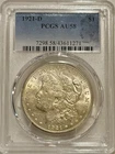 1921 D Morgan Silver Dollar PCGS AU58 Better Date Morgan