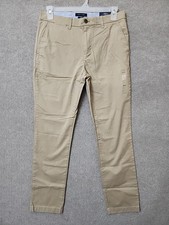 Tommy Hilfiger TH Flex Stretch Slim Chino Pants Mens 33x32 Khaki Straight NEW
