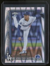 Yoshinobu Yamamoto 2025 Topps Chrome RayWave Refractor Card #179