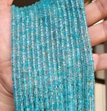 Natural Blue Apatite Faceted Heishi Rondelle Beads 4 5mm 13" Strand