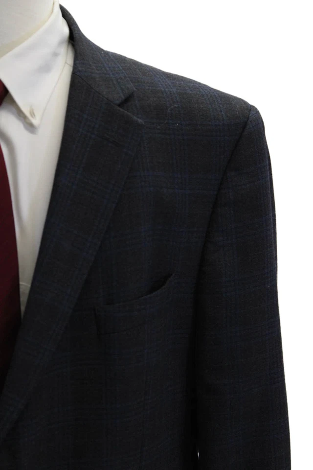 Pronto Uomo Men's Collared Long Sleeves Line Two Button Jacket Plaid Size 50 - Image 2 of 4