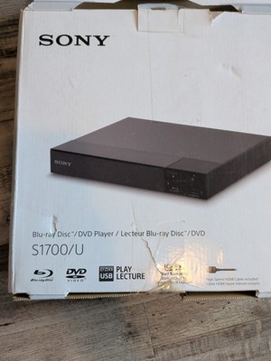 Sony S1700U Blu-Ray Player 1080p FHD  DVD Upscaling - Black New Open Box 