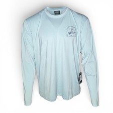 Men's quiksilver long sleeve surf shirt upf 50 light blue rash guard 2XL
