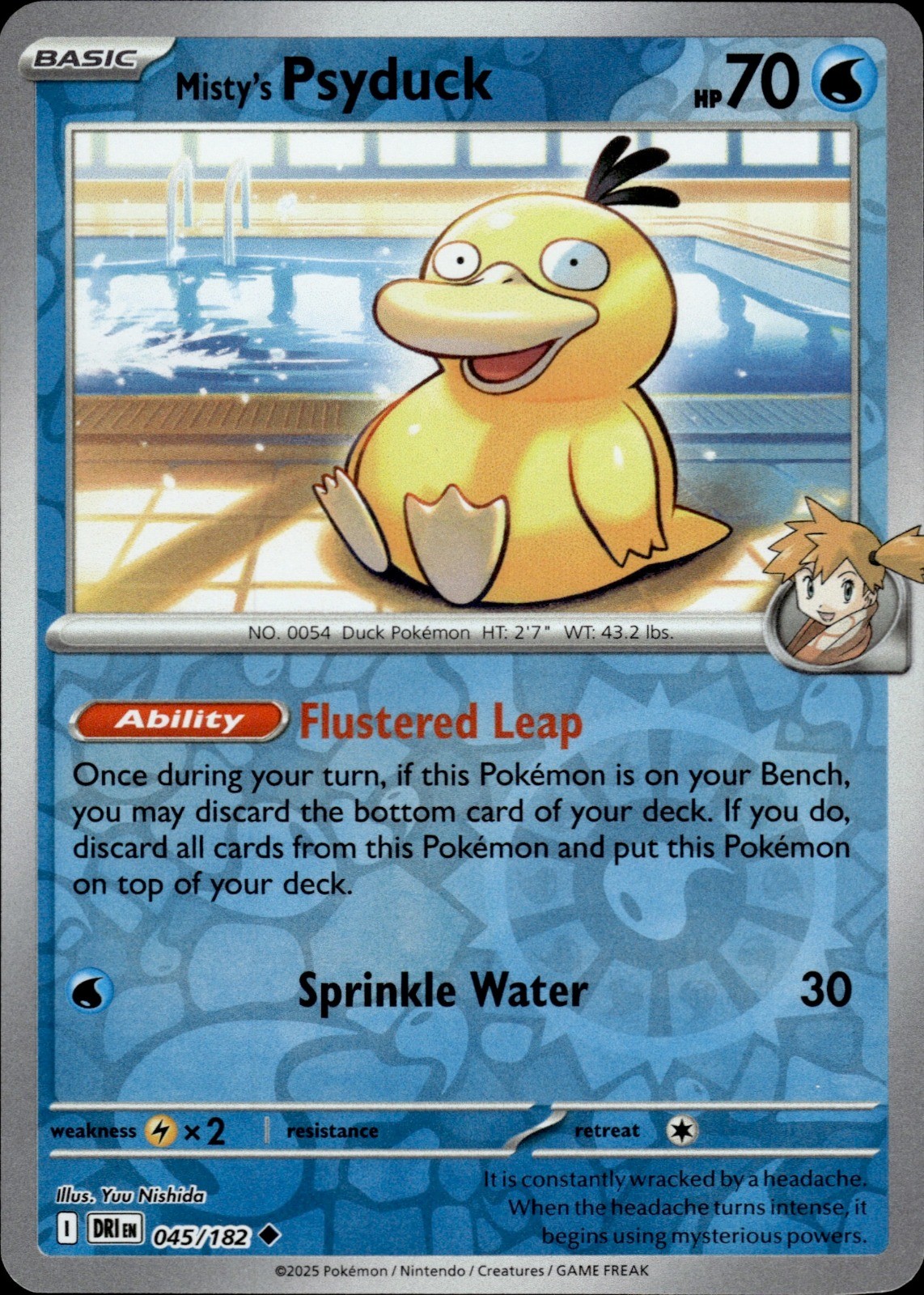 Misty's Psyduck Reverse Holo Uncommon SV10: Destined Rivals 045/182 NM
