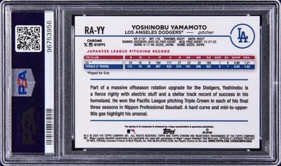 2024 Topps Chrome Rookie Autographs SuperFractor Yoshinobu 2024 Topps Chrome Rookie Autographs SuperFractor Yoshinobu