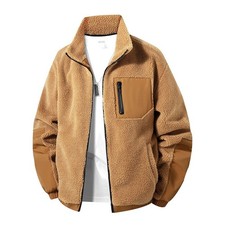 Men's autumn and winter outdoor warm fleece stand up collar thick casual jacket