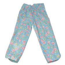 Vintage IZOD Lacoste Pants Toddler Girls Size 4T Blue Pink Floral