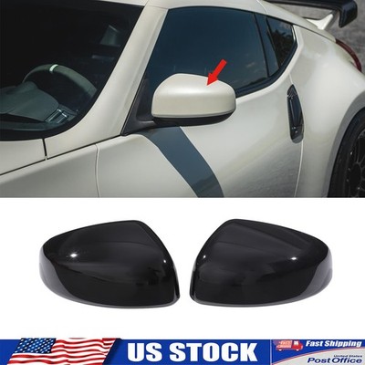 Gloss Black Side View Mirror Cap Accent Trim Cover Fits Nissan 370Z 2009-2020