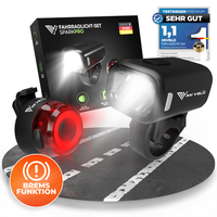 Mivelo Fahrradlicht Set Power-Akku USB Aufladbar & Wasserdicht Stvzo Zugelassen