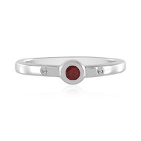 Cavill Rubin Ring Damen 925 Silber Platinbeschichtet 0,14Ct Zirkon- Echtschmuck