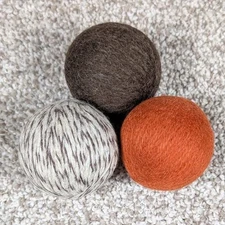 Wool Dryer Balls Brown/Oak Tweed/Pumpkin Reusable Natural Fabric Softener