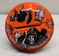 Vintage 1960s Halloween Noisemaker Rattler Witch Cat US Metal Toy Mfg Co USA
