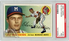 Ed Mathews 1955 Topps Baseball Card #155 PSA 7 (556)