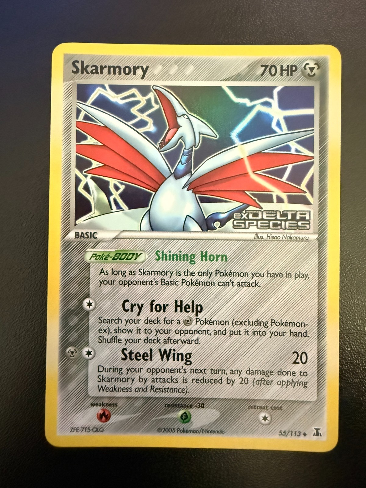 Pokemon TCG Skarmory Reverse Holo 55 Delta Species Stamped NM