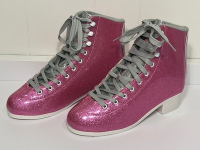 Skate Gear Pink & Gray Glitter Roller Skate Boots Womens 8 - Never Worn
