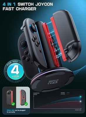New Switch Controller Charger for Nintendo Switch Joy-Cons Charging Dock Station