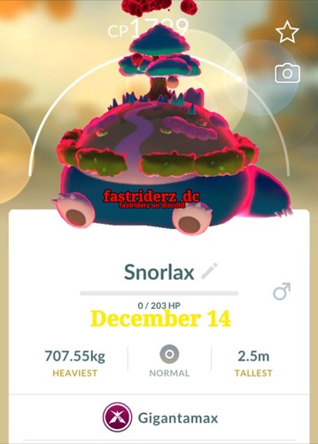 Gigantamax Snorlax Pokemon #0143 GO TD