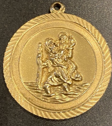 Antique St. Christopher Rolled Yellow Gold Pendant 6.88 gr - Picture 3 of 7