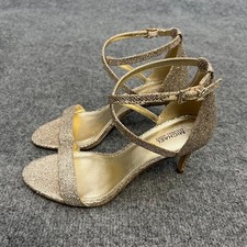 Michael Kors Ava Mid Sandal   Sand Gold Glitter Size 7