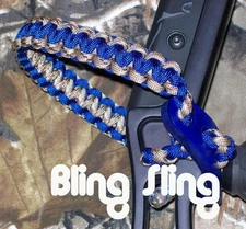 Electric Blue & desert Camo Bling Sling archery strap FREE SHIP Mathews pse 