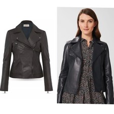 Hobbs London Dakota Leather Moto Jacket U.s 12