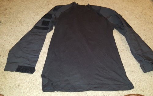 Rothco  Black Long Sleeve Mock neck Shirt Mens Small Black uniform