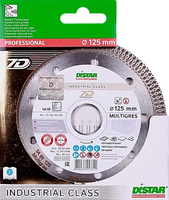 Diamanttrennscheibe für Fliesen, Keramik 1A1R 125x1,4x10x22,23 Multigres W1/C22