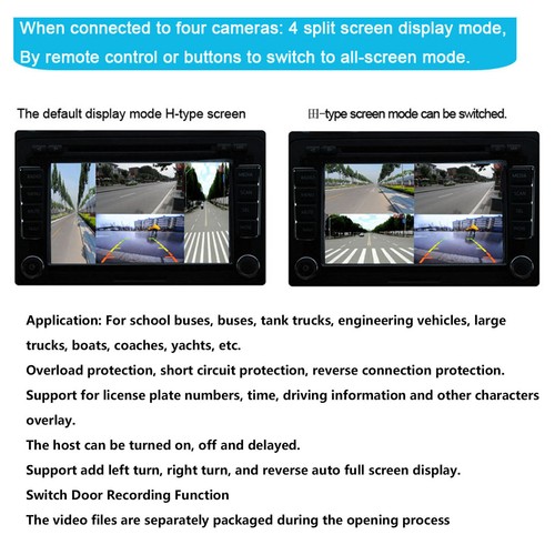 4 Channel Video Splitter 1080P AHD DC12V 24V Camera Video Screen Switch For SG5 - Afbeelding 17 van 24