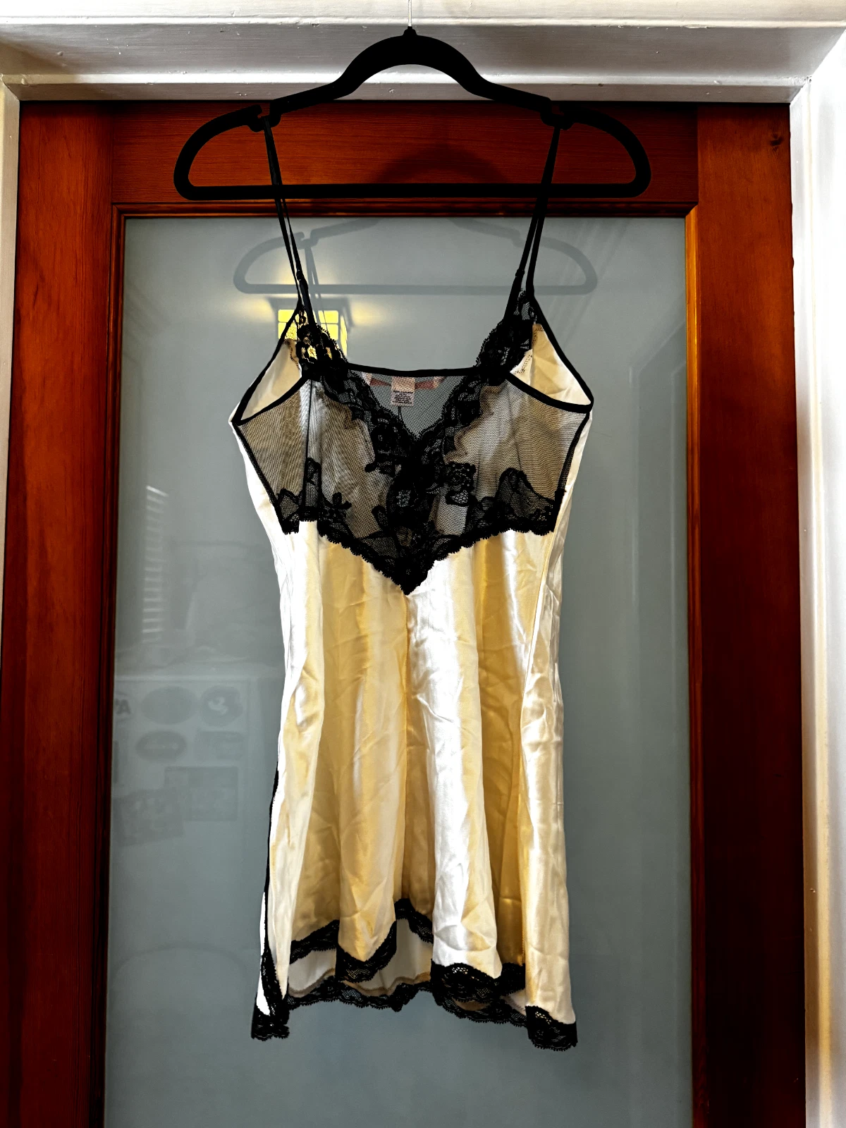 UNDERCOVER Abito da notte Victoria's Secret 100% RARO seta vintage crema lingerie XS