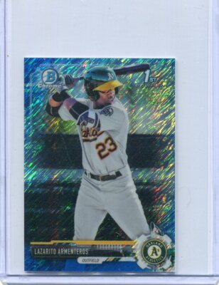 2017 Bowman Chrome Mini Blue Shimmer Refractor Lazarito Armenteros 1st 86/150