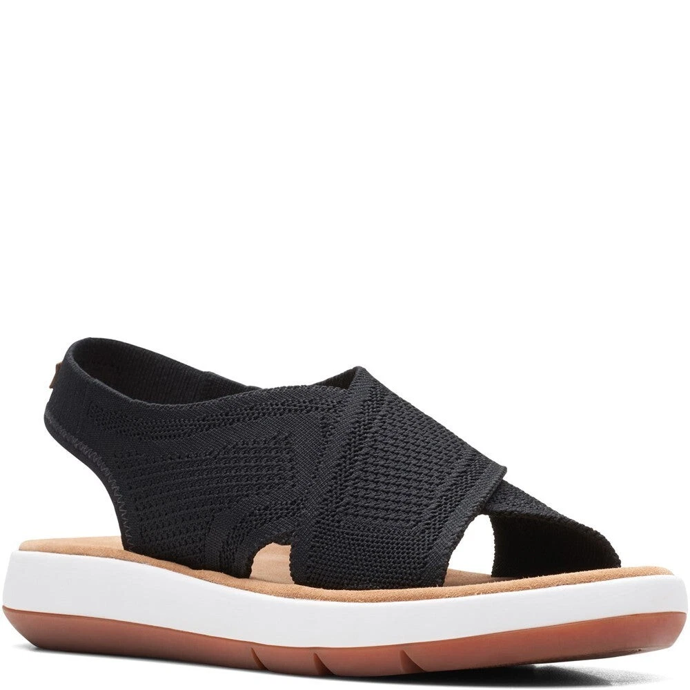 Nuovi SANDALI COMODI CLARKS DONNA JEMSA DASH NERI IN MAGLIA TAGLIA UK 5 D EU 38