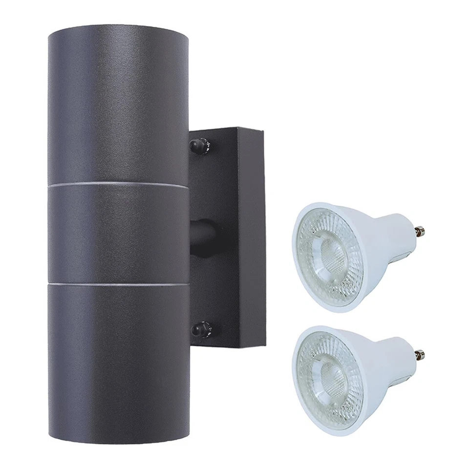 Hispec Coral Up/Down Outdoor LED Wall Light - Anthracite Grey