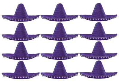 Lila Mexikaner Sombrero – Mit Weißen Bommeln, Ideal Für Partys, Junggesellenabschiede & Sommerfeste