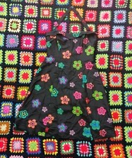 Vtg Y2k Spenser Jeremy Groovy Floral Halter 100% Silk Fit And Flare Dress 10